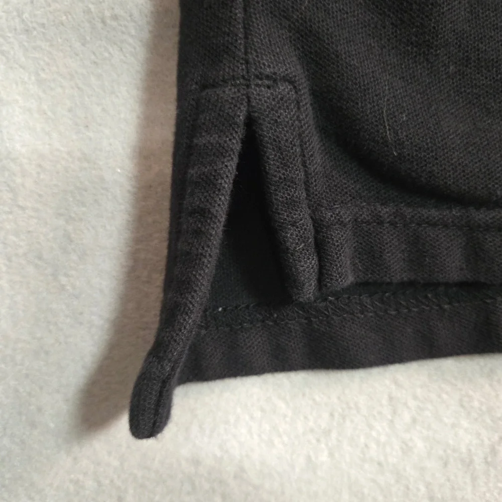 Southpole Polo Shirt Large Black Zip Sleeve‎ Short Sleeve Cotton Streetwear